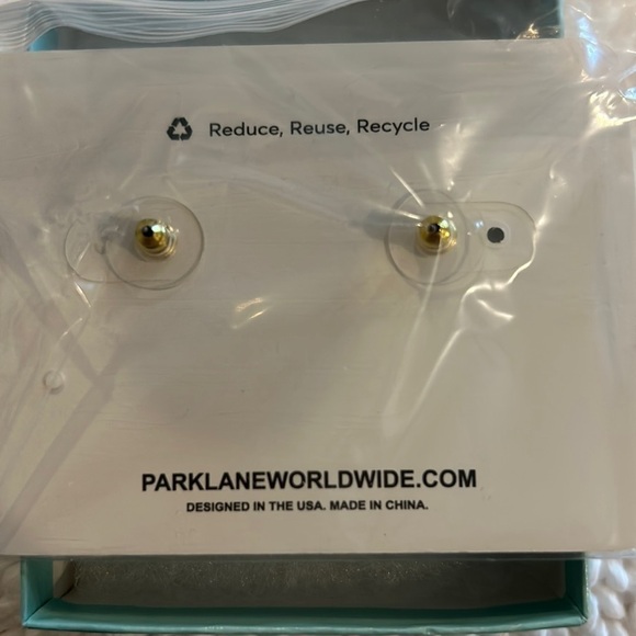 Park Lane Roo Earrings Gold with Crystals New Without Box on PL Cardstock - Picture 4 of 6